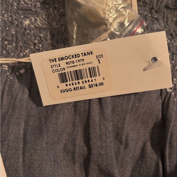 Current/Elliott Blue Sleeveless Top with Embroidery Detail - Picture 2 of 7